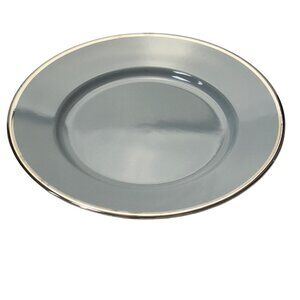 Vintage Walküre Porcelain Appetizer Dessert Bread Plate Silver Trim Light Gray